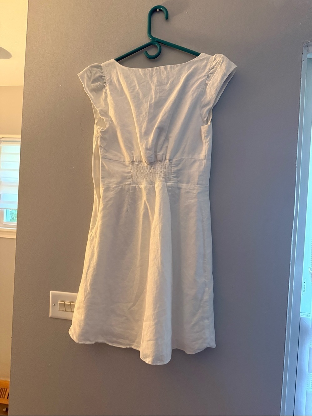 Banana Republic White V-Neck Cap Sleeve Dress - Picture 2 of 8